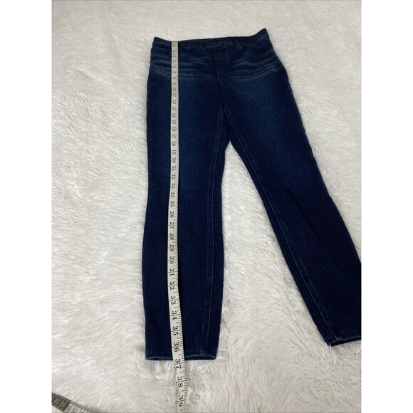 Spanx Pull On Skinny Jeans Size M Jeggins Indigo Blue Slimming Skinny - Picture 7 of 12